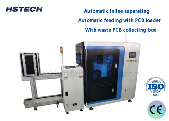 سعر جيد أوتوماتيكي في الخط الفاصل 1.1KW شفرة دائرية في الخط Vcut PCB Depaneling Machine مع صندوق جمع النفايات PCB الانترنت