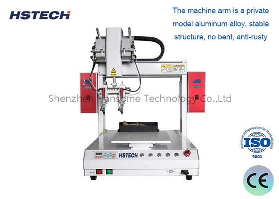 سعر جيد روبوت لحام أوتوماتيكي مزدوج الرأس مع نطاق حركة 400mm x 400mm لتجميع PCB الانترنت