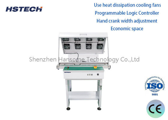 سعر جيد Smooth Running Anti Static Flat Belt SMT PCB Cooling Conveyor With Cooling Fans And Towerlight الانترنت