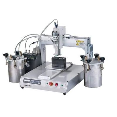 سعر جيد شاشة نصية PLC آلة توزيع الغراء مع 4 محطات دوارة و ± 0.02mm دقة تكرار لتوزيع الغراء لمصابيح LED الانترنت