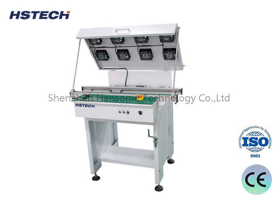 سعر جيد النقل السلس SMT ناقل التبريد مع المروحة برج الضوء والحزام المسطح المضاد للستاتيك الانترنت