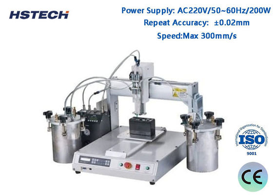 سعر جيد 4 محطات عمل دوارة التحكم في شاشة النص التلقائي موزع الغراء لمصابيح LED مع دقة تكرار ± 0.02mm الانترنت