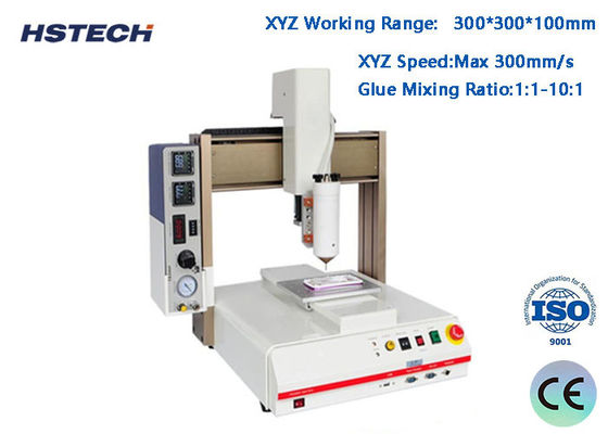 سعر جيد 4 محور AB آلة توزيع الغراء مع 300 * 300 * 100mm النطاق العامل ± 0.02mm دقة تكرار ونسبة خلط الغراء 1:1-10:1 الانترنت