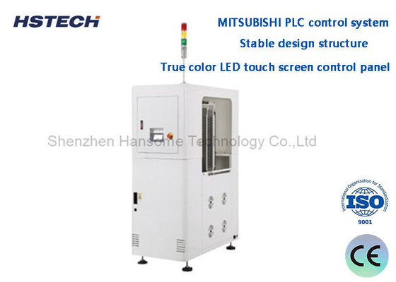 سعر جيد نظام التحكم في PLC MITSUBISHI هيكل تصميم مستقر آلة عازلة PCB مع FIFO LIFO و NG / OK ووظيفة By-Pass الانترنت