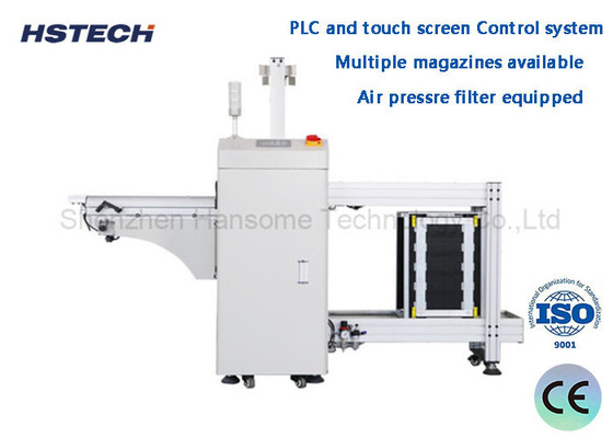 سعر جيد نظام التحكم في الشاشة اللمسية و PLC هيكل مصمم دائم أوتوماتيكي PCB Unloader العديد من المجلات المتاحة الانترنت