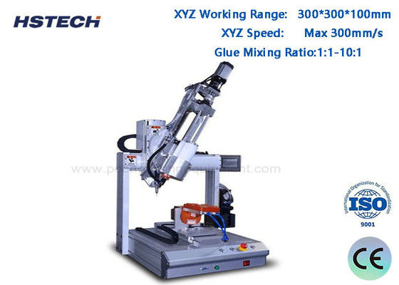 سعر جيد 4 محور AB آلة توزيع الغراء مع 300 * 300 * 100mm النطاق العامل ± 0.02mm دقة تكرار ونسبة خلط الغراء 1:1-10:1 الانترنت